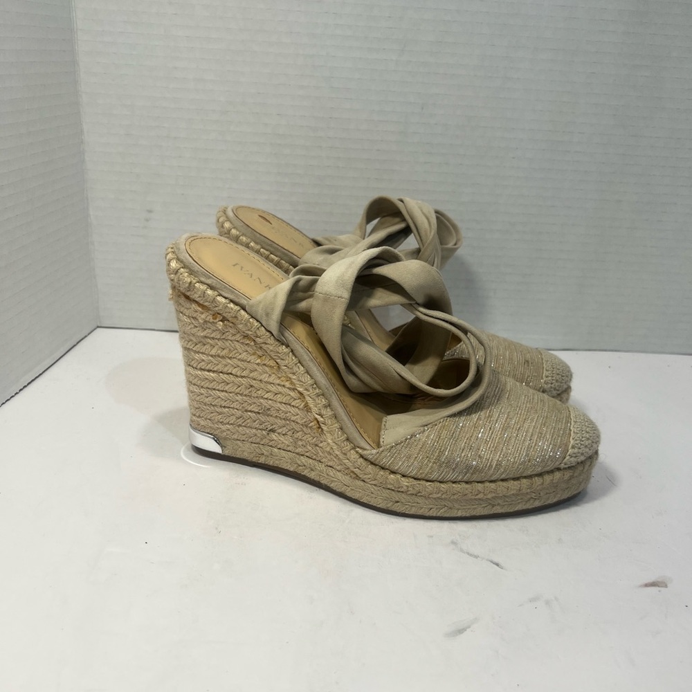 Ivanka Trump Cream Espadrille Wedges